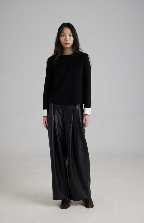 Iris Cashmere Wool Cropped Jacket (Pre Order 4 weeks)