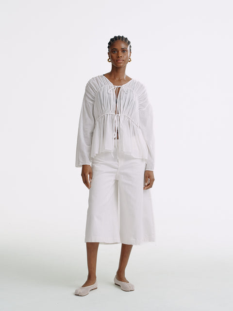 LT26040 White Denim Culottes