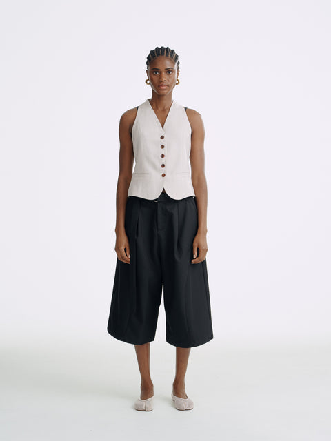 LT26039 Cropped Pants with Belt