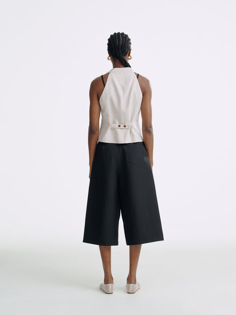 LT26039 Cropped Pants with Belt