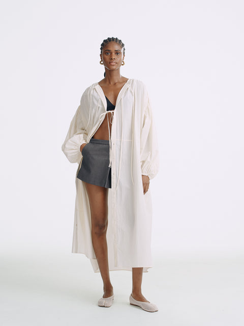 LT26057 Tie Front Maxi Blouse