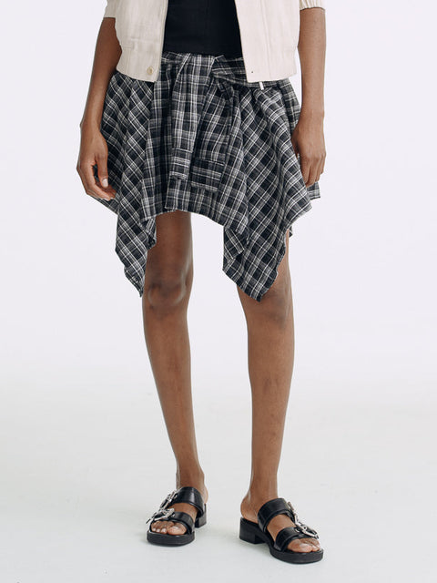 LT26030 Shirt-Tie Plaid Shorts