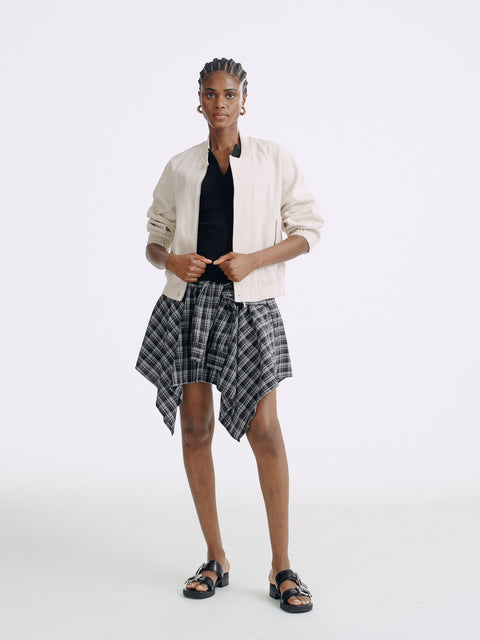 LT26063 Linen Bomber Jacket