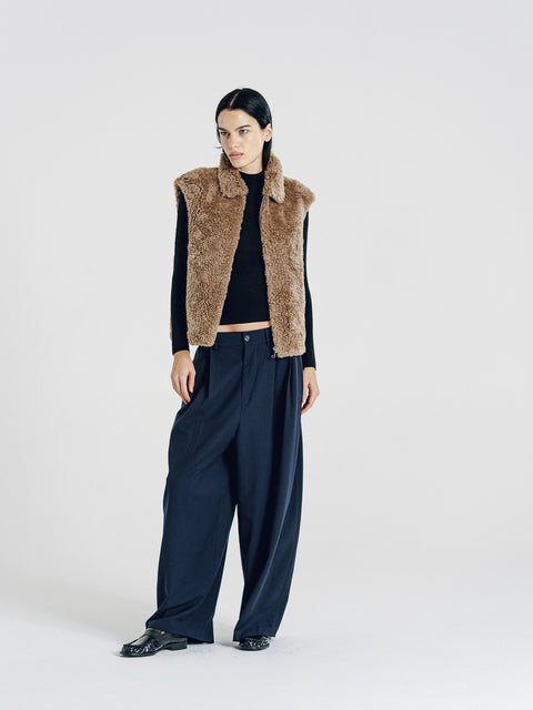 Teddy Wool Vest Brown
