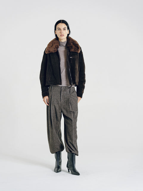 Finley Suede Shearling Padded Jacket