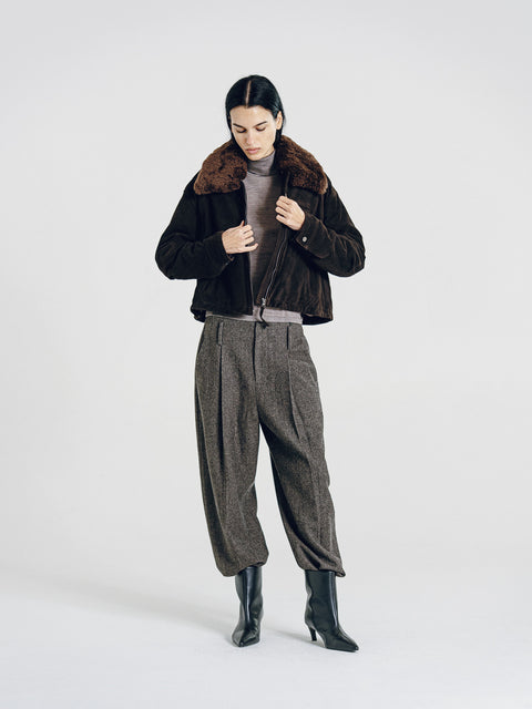 Finley Suede Shearling Padded Jacket