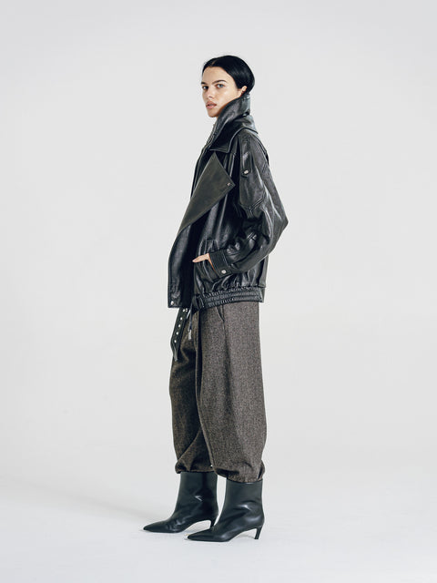 Tatum Leather Relaxed Moto jacket