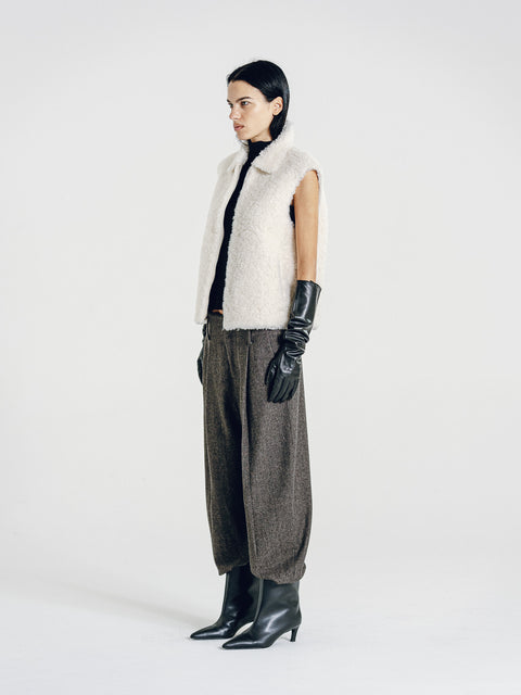 Teddy Wool Vest White