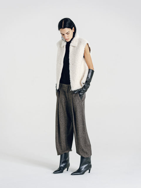Teddy Wool Vest White
