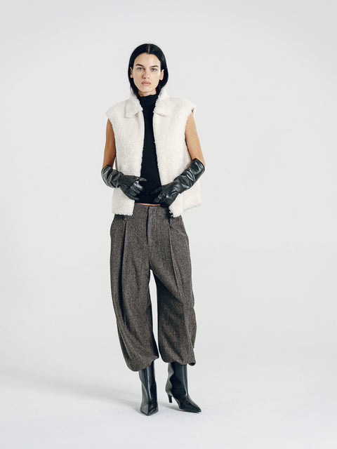 Teddy Wool Vest White