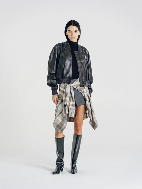 Quinn Leather Bomber Jacket