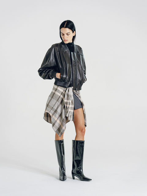 Quinn Leather Bomber Jacket