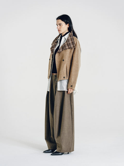 Robin Olive-Brown Wide-Leg Trousers