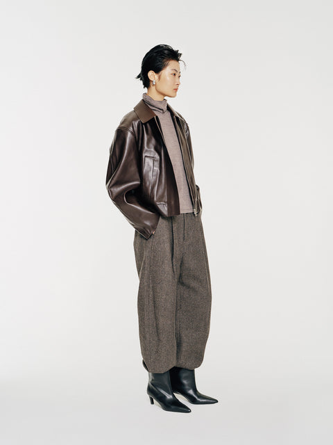 Cooper V-leather Cropped Jacket