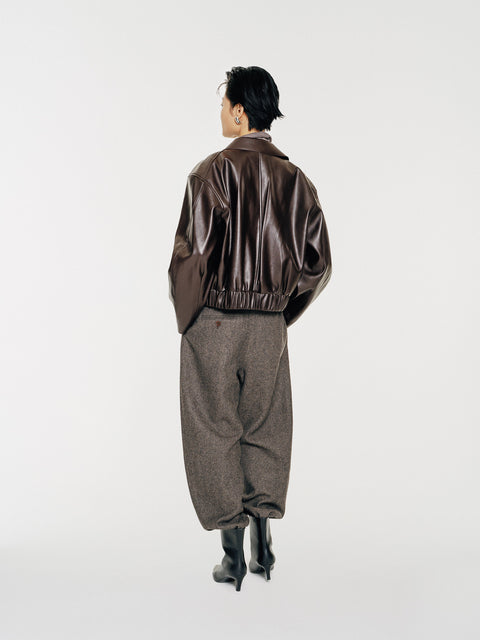 Cooper V-leather Cropped Jacket