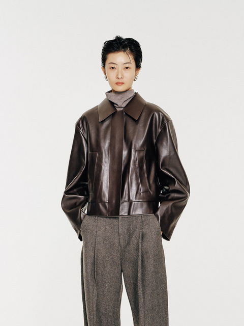 Cooper V-leather Cropped Jacket