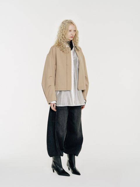 Emery Water Repellent Structured Twill Zip Jacket