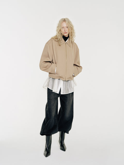 Emery Water Repellent Structured Twill Zip Jacket