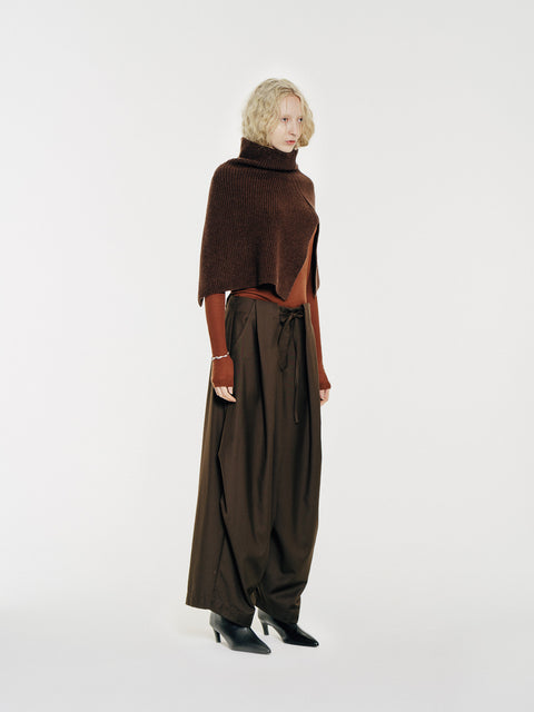 Tate Wool-Blended Barrel Pleated Pants