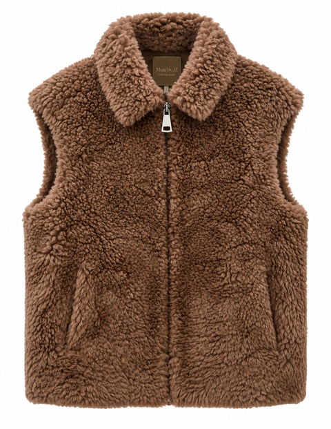 Teddy Wool Vest Brown