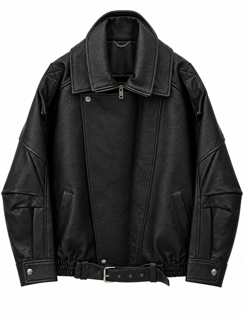 Tatum Leather Relaxed Moto jacket