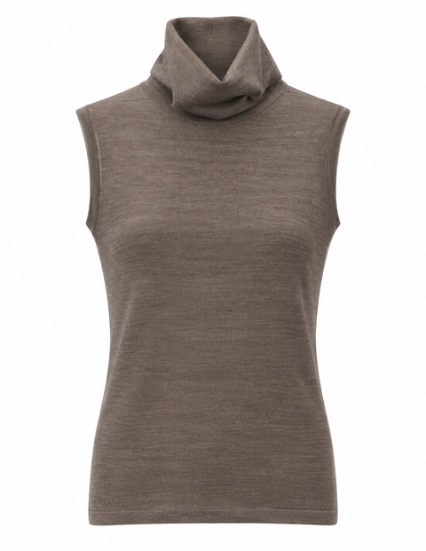 Sena Merino Funnel-Neck Tank Mocha