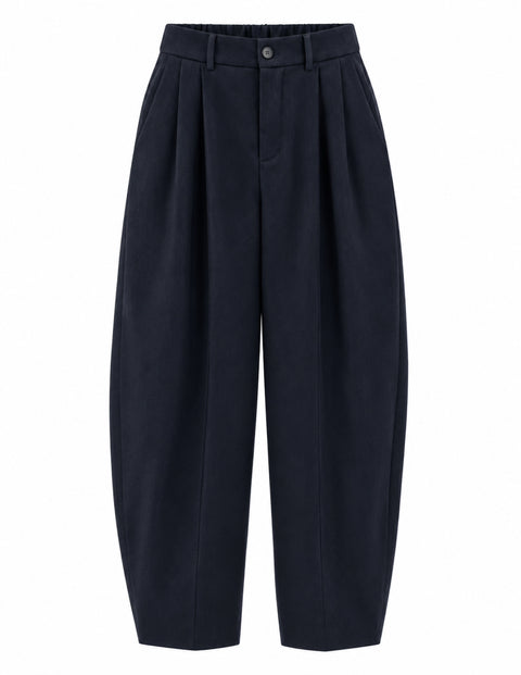Morgan Double Pleated Pants Navy (Pre-Order)