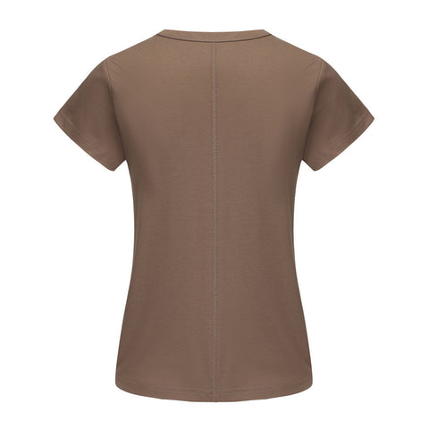 CZ25012 Etoupe Grey Embroidered Tee
