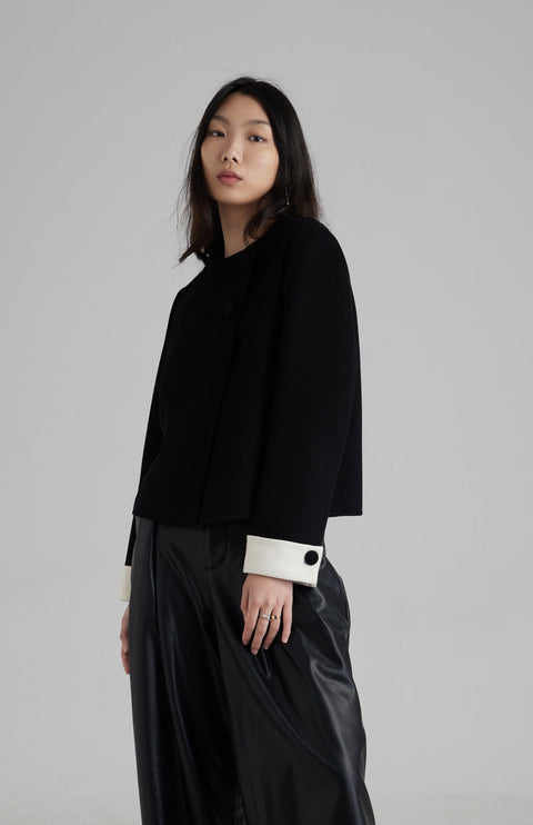Iris Cashmere Wool Cropped Jacket (Pre Order 4 weeks)