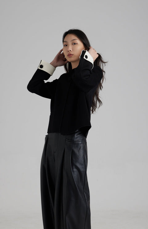 Iris Cashmere Wool Cropped Jacket (Pre Order 4 weeks)
