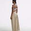 LT25053B Cotton Pleated Wide Leg Trousers Khaki