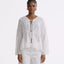 LT26080 Textured Cotton Tie-Front Blouse