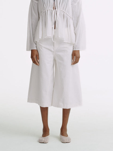 LT26040 White Denim Culottes