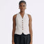 LT26033 Tailored Button Vest White
