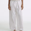 LT25053 Cotton Pleated Wide Leg Trousers White