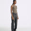 LT26045 Frayed Detailed Straight Leg Jeans