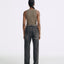 LT26045 Frayed Detailed Straight Leg Jeans