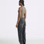 LT26045 Frayed Detailed Straight Leg Jeans