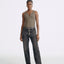 LT26045 Frayed Detailed Straight Leg Jeans