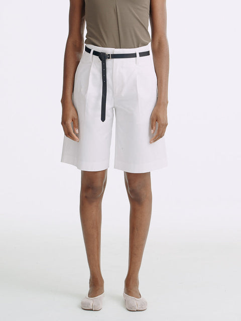 LT26036 Shorts with Belt White