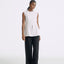LT26041B Longline Linen Zip Vest Sand