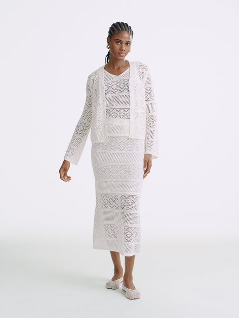 LT26056 Lace Knit Cardigan