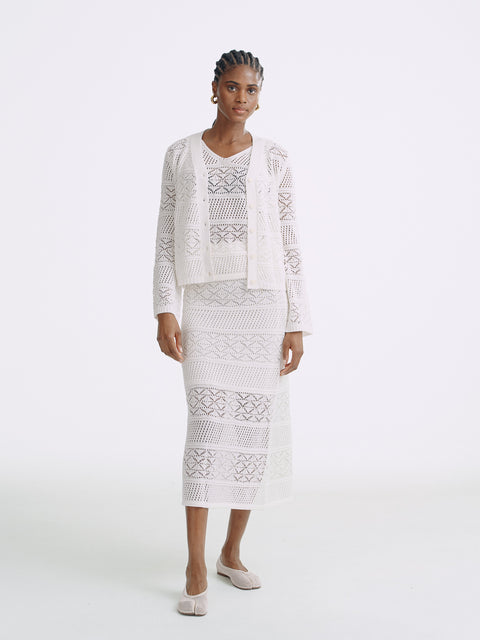 LT26047 Lace Knit Skirt