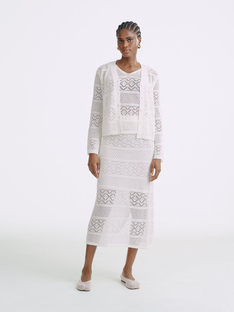 LT26056 Lace Knit Cardigan