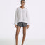 LT26081 Ethereal Cotton Ramie V-Neck Blouse