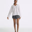 LT26081 Ethereal Cotton Ramie V-Neck Blouse