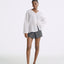 LT26081 Ethereal Cotton Ramie V-Neck Blouse