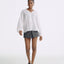 LT26081 Ethereal Cotton Ramie V-Neck Blouse
