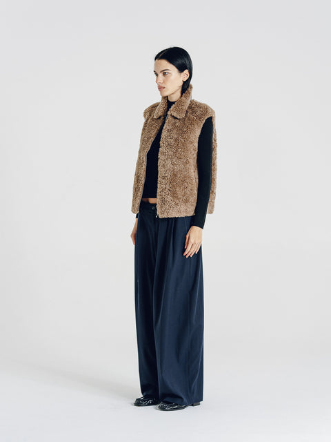 Teddy Wool Vest Brown