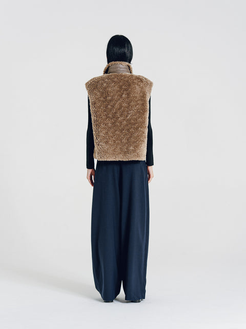 Teddy Wool Vest Brown